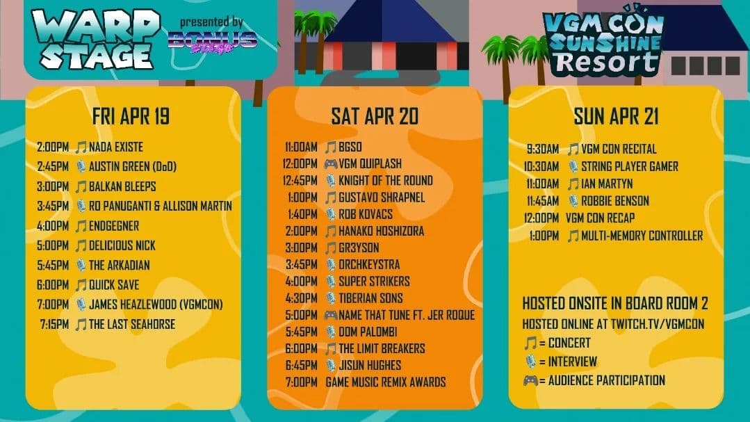 VGMCon 2024 Warp Stage Flyer